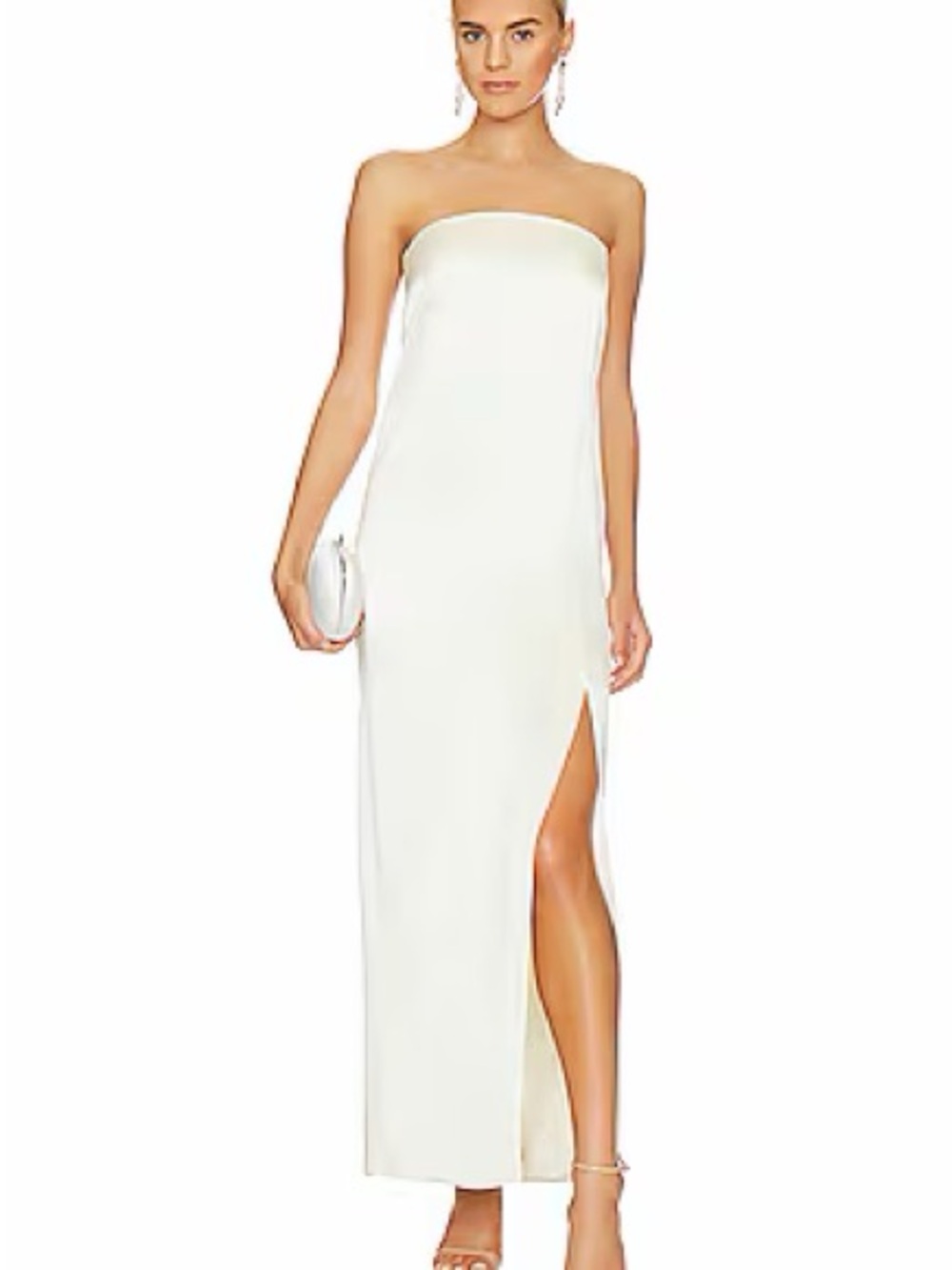 NICHOLAS Axelie Strapless Gown in Pearl (2)